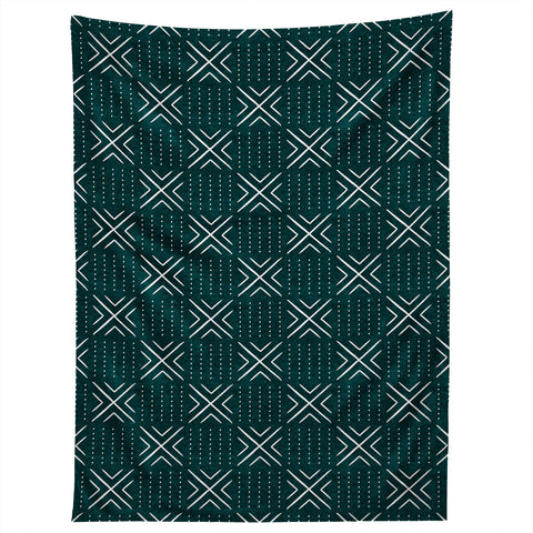Little Arrow Design Co mud cloth tile dark teal Tapestry