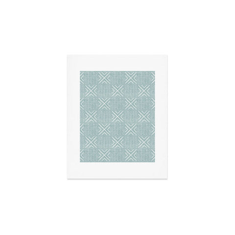 Little Arrow Design Co mud cloth tile dusty blue Art Print