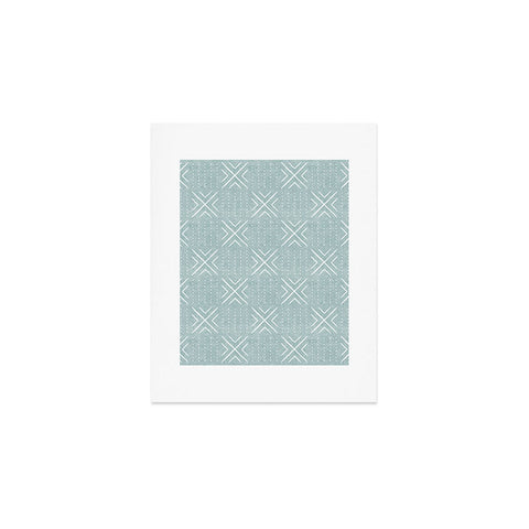 Little Arrow Design Co mud cloth tile dusty blue Art Print