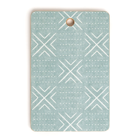 Little Arrow Design Co mud cloth tile dusty blue Cutting Board Rectangle