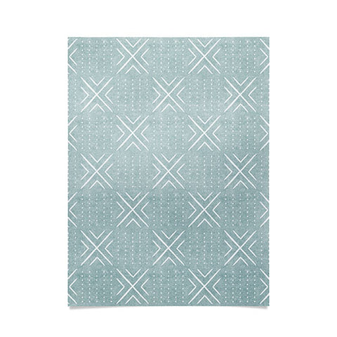 Little Arrow Design Co mud cloth tile dusty blue Poster