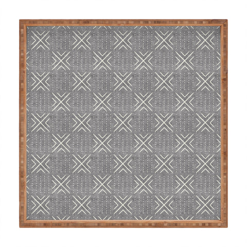 Little Arrow Design Co mud cloth tile gray Square Tray