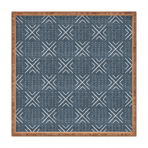 Little Arrow Design Co mud cloth tile navy Square Tray