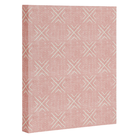 Little Arrow Design Co mud cloth tile pink Art Canvas