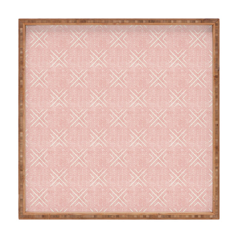 Little Arrow Design Co mud cloth tile pink Square Tray