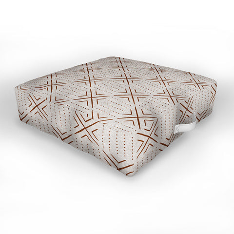 Little Arrow Design Co mud cloth tile stone rust Outdoor Floor Cushion