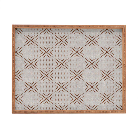 Little Arrow Design Co mud cloth tile stone rust Rectangular Tray
