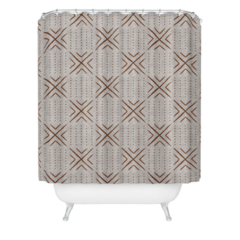 Little Arrow Design Co mud cloth tile stone rust Shower Curtain