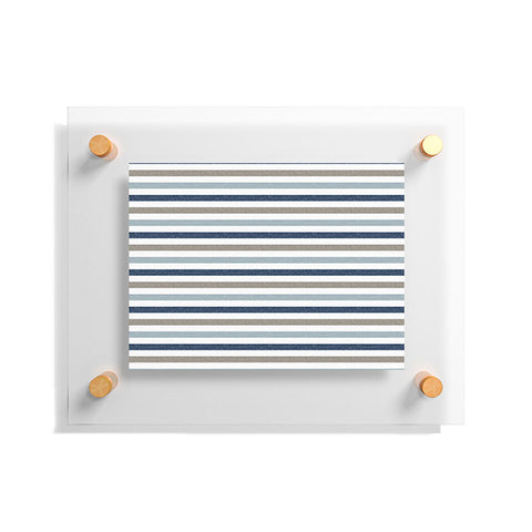 Little Arrow Design Co multi blue linen stripes Floating Acrylic Print