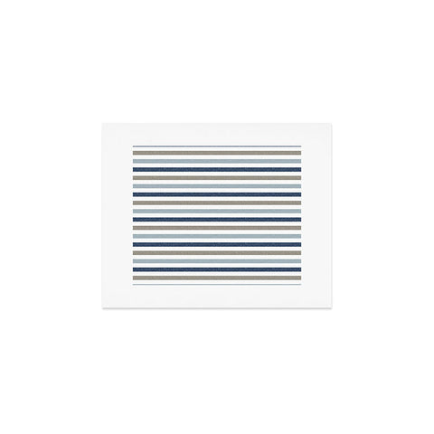 Little Arrow Design Co multi blue linen stripes Art Print