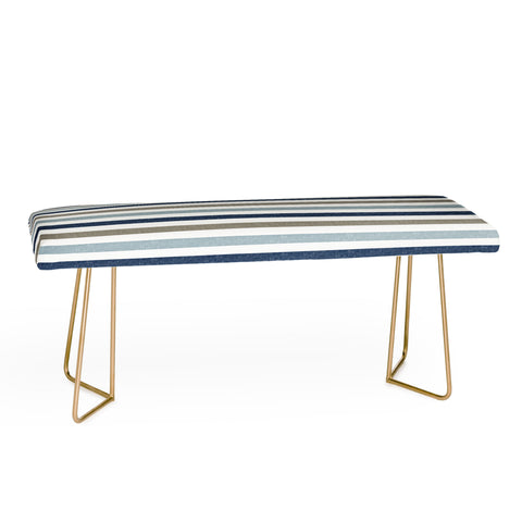Little Arrow Design Co multi blue linen stripes Bench