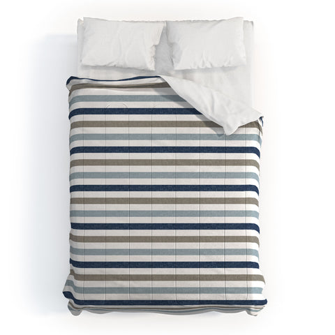 Little Arrow Design Co multi blue linen stripes Comforter
