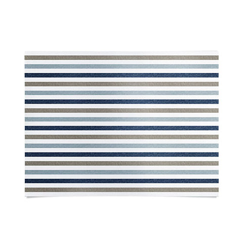 Little Arrow Design Co multi blue linen stripes Poster
