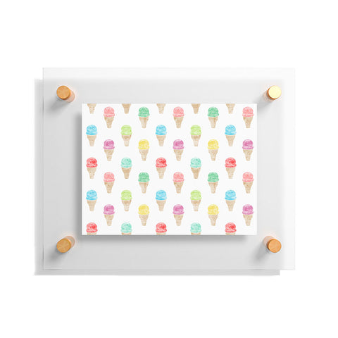 Little Arrow Design Co multi colored single scoop ice cream Floating Acrylic Print
