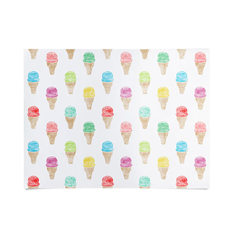Little Arrow Design Co multi colored single scoop ice cream Poster
