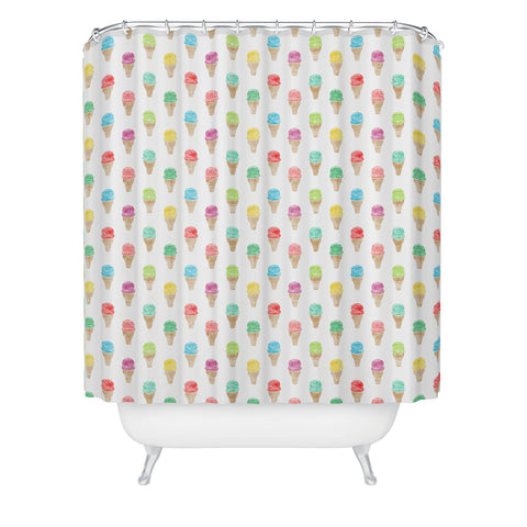 Little Arrow Design Co multi colored single scoop ice cream Shower Curtain
