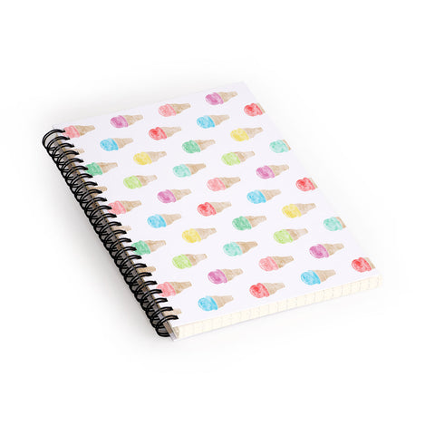 Little Arrow Design Co multi colored single scoop ice cream Spiral Notebook