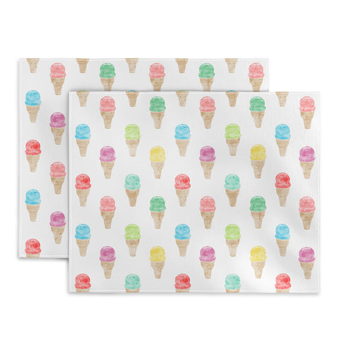 Little Arrow Design Co multi colored single scoop ice cream Placemat
