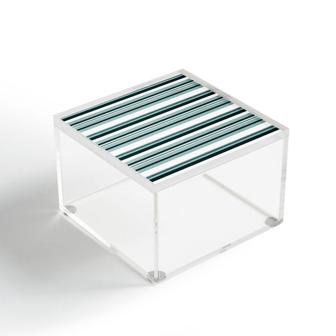 Little Arrow Design Co multi stripe dark teal Acrylic Box