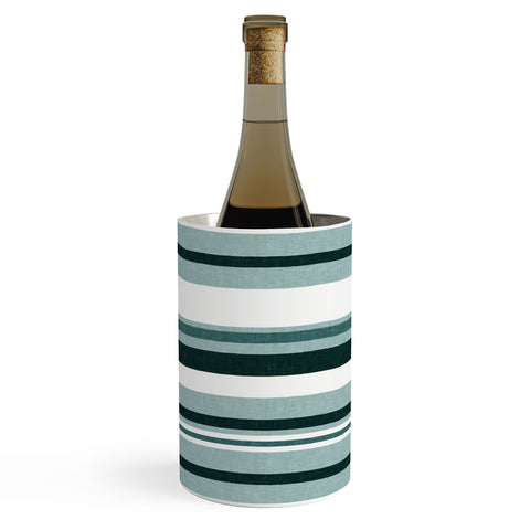 Little Arrow Design Co multi stripe dark teal Wine Chiller