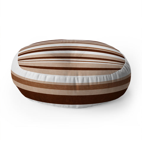 Little Arrow Design Co multi stripe espresso Floor Pillow Round