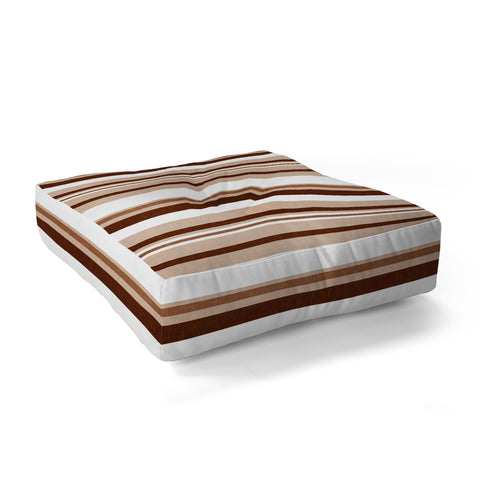 Little Arrow Design Co multi stripe espresso Floor Pillow Square