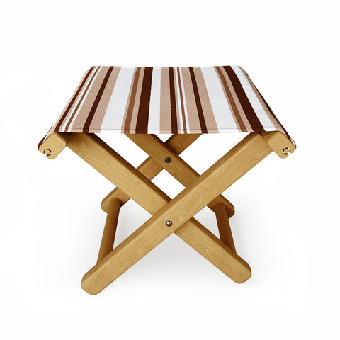 Little Arrow Design Co multi stripe espresso Folding Stool