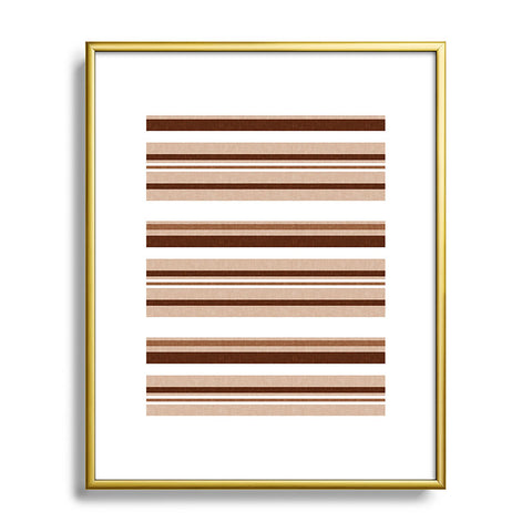 Little Arrow Design Co multi stripe espresso Metal Framed Art Print