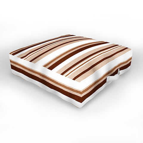 Little Arrow Design Co multi stripe espresso Outdoor Floor Cushion
