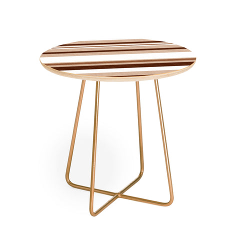 Little Arrow Design Co multi stripe espresso Round Side Table