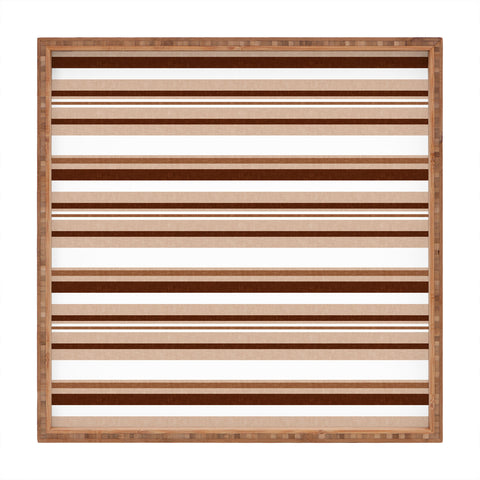 Little Arrow Design Co multi stripe espresso Square Tray
