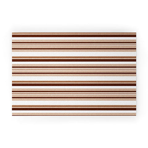 Little Arrow Design Co multi stripe espresso Welcome Mat