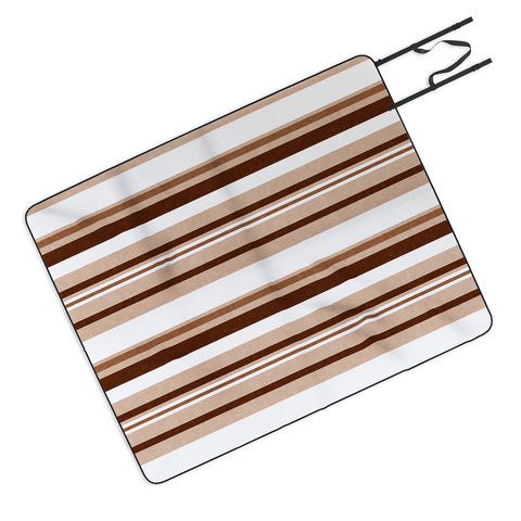 Little Arrow Design Co multi stripe espresso Picnic Blanket