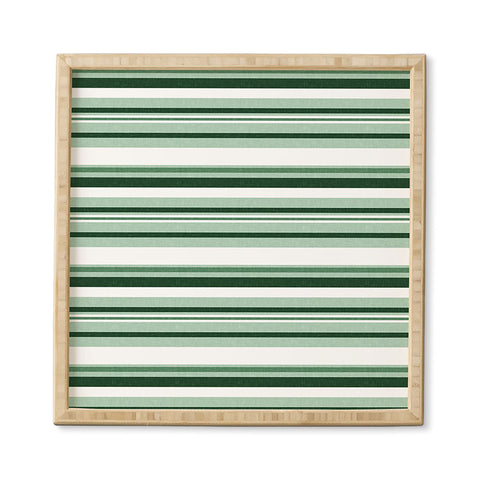 Little Arrow Design Co multi stripe seafoam green Framed Wall Art