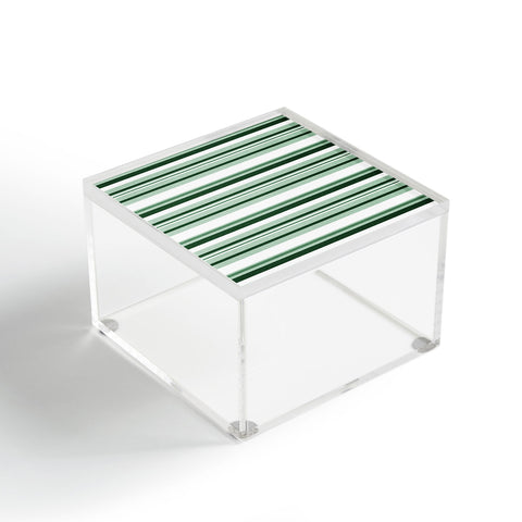 Little Arrow Design Co multi stripe seafoam green Acrylic Box