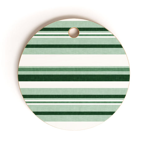 Little Arrow Design Co multi stripe seafoam green Cutting Board Round