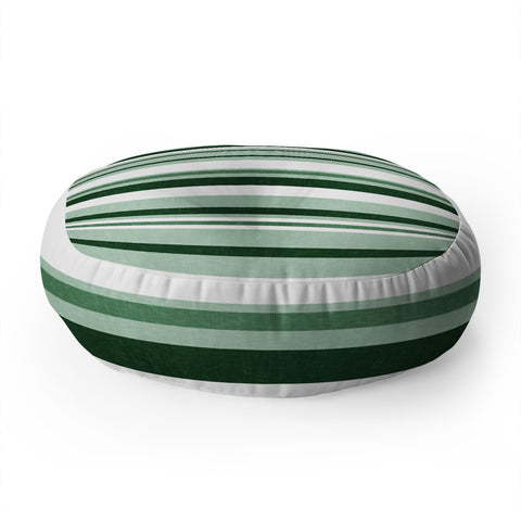 Little Arrow Design Co multi stripe seafoam green Floor Pillow Round