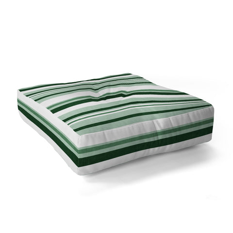 Little Arrow Design Co multi stripe seafoam green Floor Pillow Square
