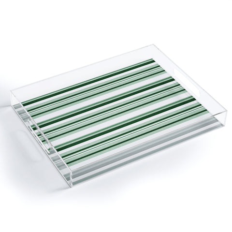 Little Arrow Design Co multi stripe seafoam green Acrylic Tray