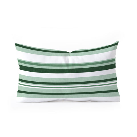 Little Arrow Design Co multi stripe seafoam green Oblong Throw Pillow