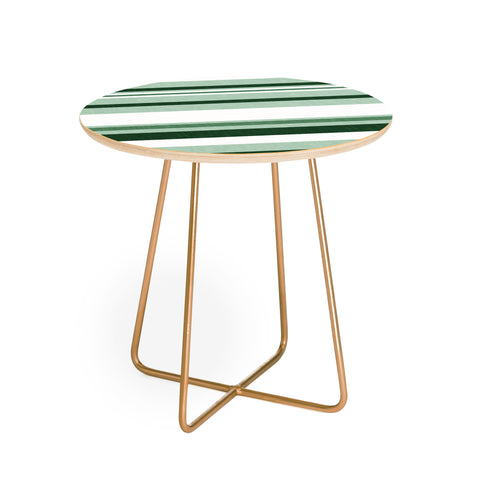 Little Arrow Design Co multi stripe seafoam green Round Side Table