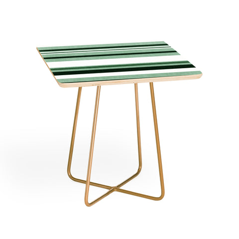 Little Arrow Design Co multi stripe seafoam green Side Table