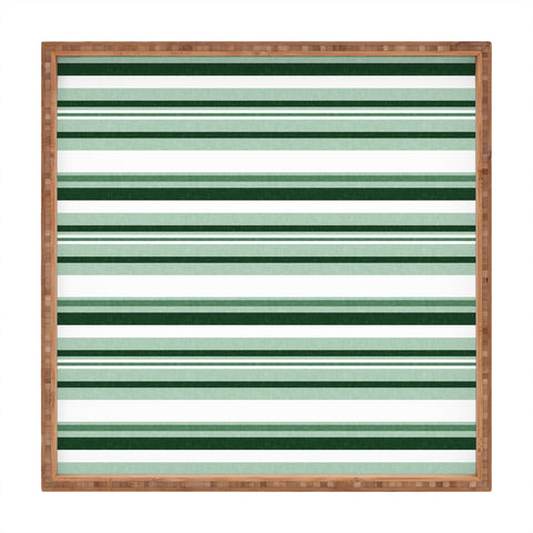 Little Arrow Design Co multi stripe seafoam green Square Tray