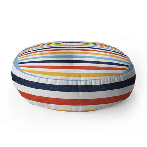 Little Arrow Design Co multi stripes Floor Pillow Round