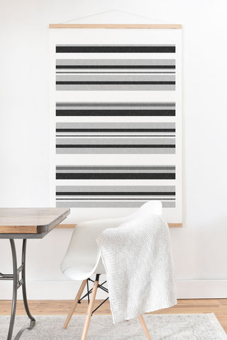 Little Arrow Design Co multi stripes gray Art Print And Hanger