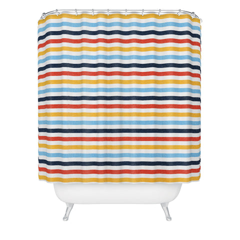 Little Arrow Design Co multi stripes Shower Curtain