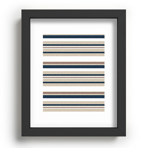 Little Arrow Design Co multi stripes tan blue Recessed Framing Rectangle
