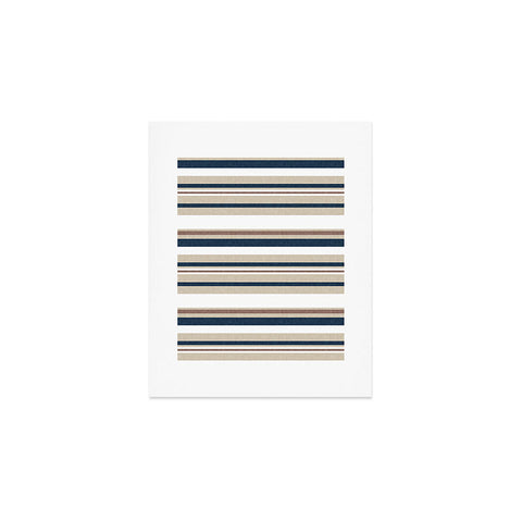 Little Arrow Design Co multi stripes tan blue Art Print