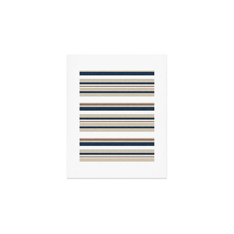 Little Arrow Design Co multi stripes tan blue Art Print