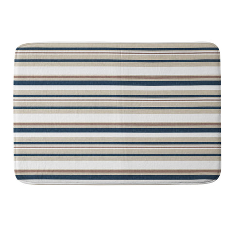 Little Arrow Design Co multi stripes tan blue Memory Foam Bath Mat